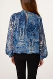 Lightweight Print Top - Navy