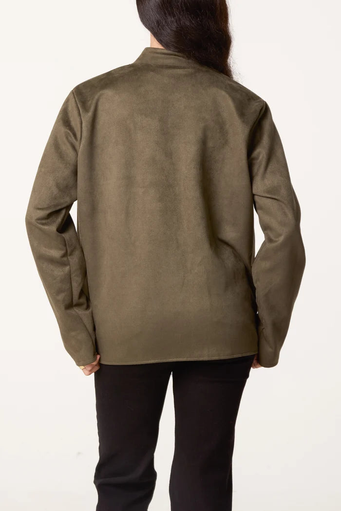 Military Band Tailored Jacket in Khaki