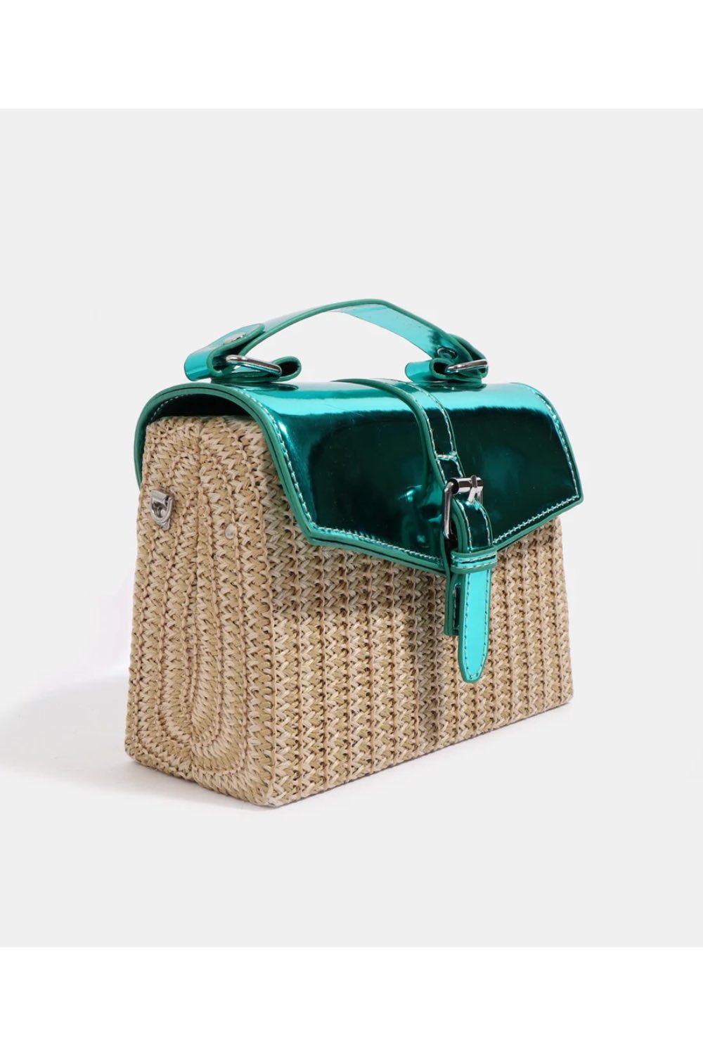 Pia-Rossini-Women-s-Patent-Straw-Case-Bag