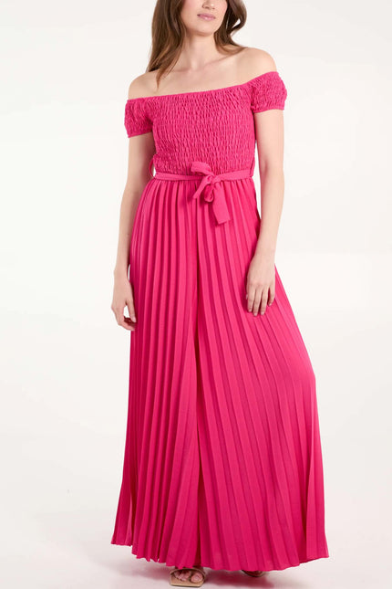 Bardo Bodice Pleated Leg Jumpsuit  - Hot Pink - SPECIAL OFFER