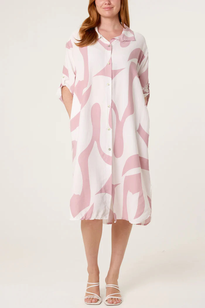 Pink & White Oversized Shirt