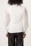 Puffed Sleeve with Sheer Sleeves - Cream