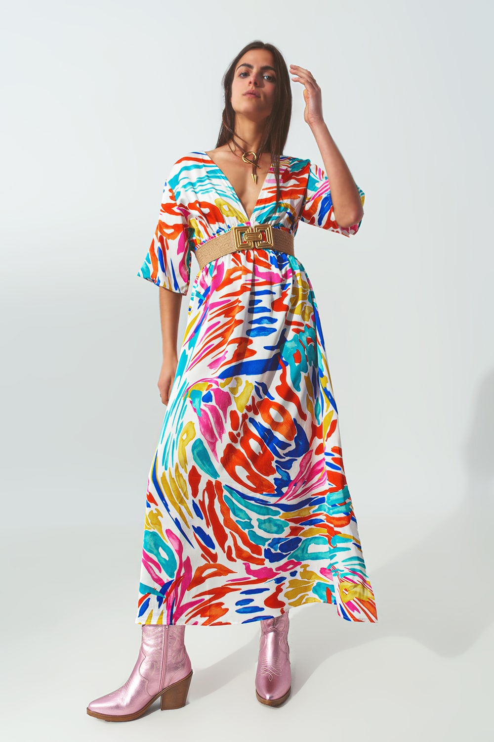 Q2-Multi-Col-Splash-Print-Dress-djv-boutique