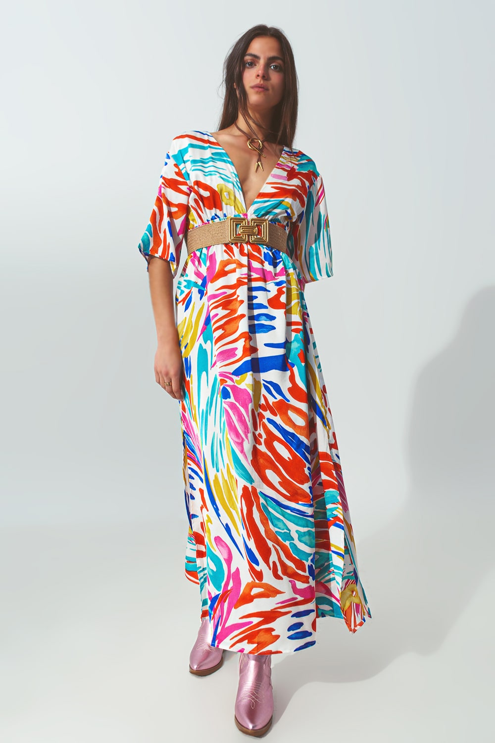 Q2-Multi-Col-Splash-Print-Dress-djv-boutique