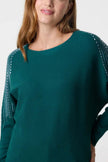 Sequin-Sleeve-Green-Jumper-top