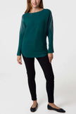 Sequin-Sleeve-Green-Jumper-top