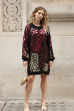 Sequin Leaves Pattern Jumper Dress Black