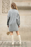Sequin Leaves Pattern Jumper Dress Grey