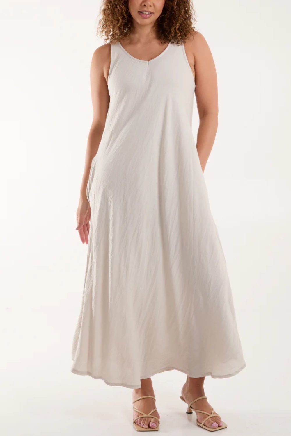 SleevelessV-NeckMaxiDress_Stone