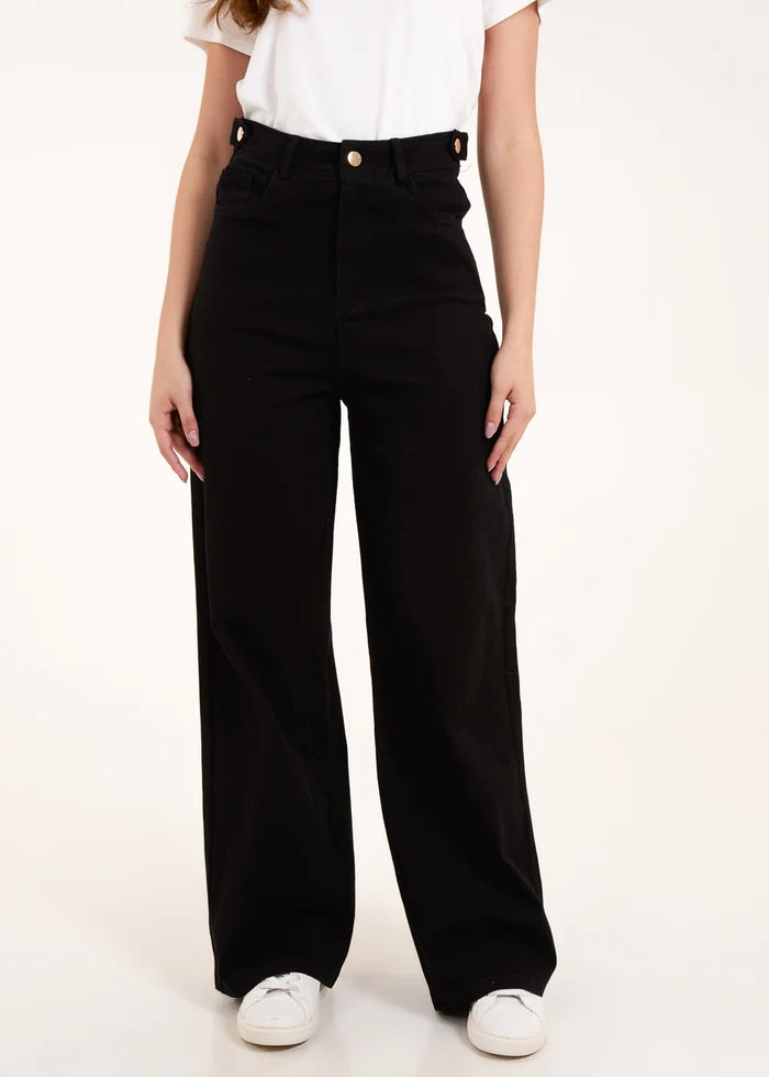Soft-Denim-Flared-jeans-Black