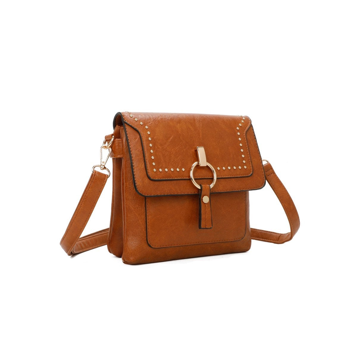 Studded-Cross-Body-Midi-Bag-Tan