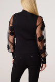 Turtle-Neck-Mesh-Sleeve-Jumper
