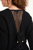 V-Neck-Lace-Back-Ribbed-Jumper-Black