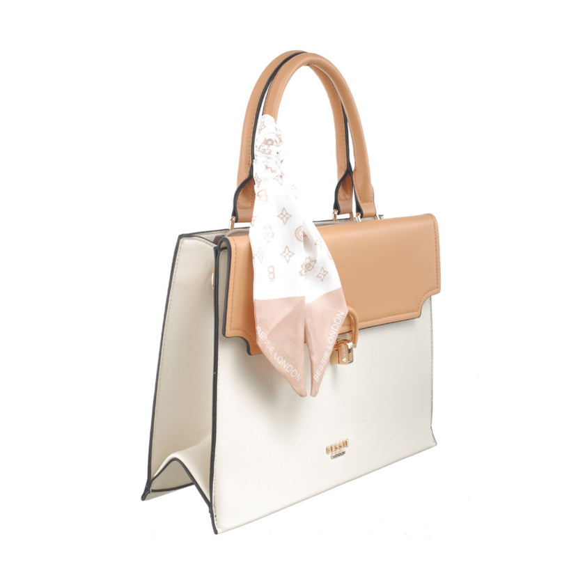 bessie-beige-white-bag-BB7274-scarf-embellishment