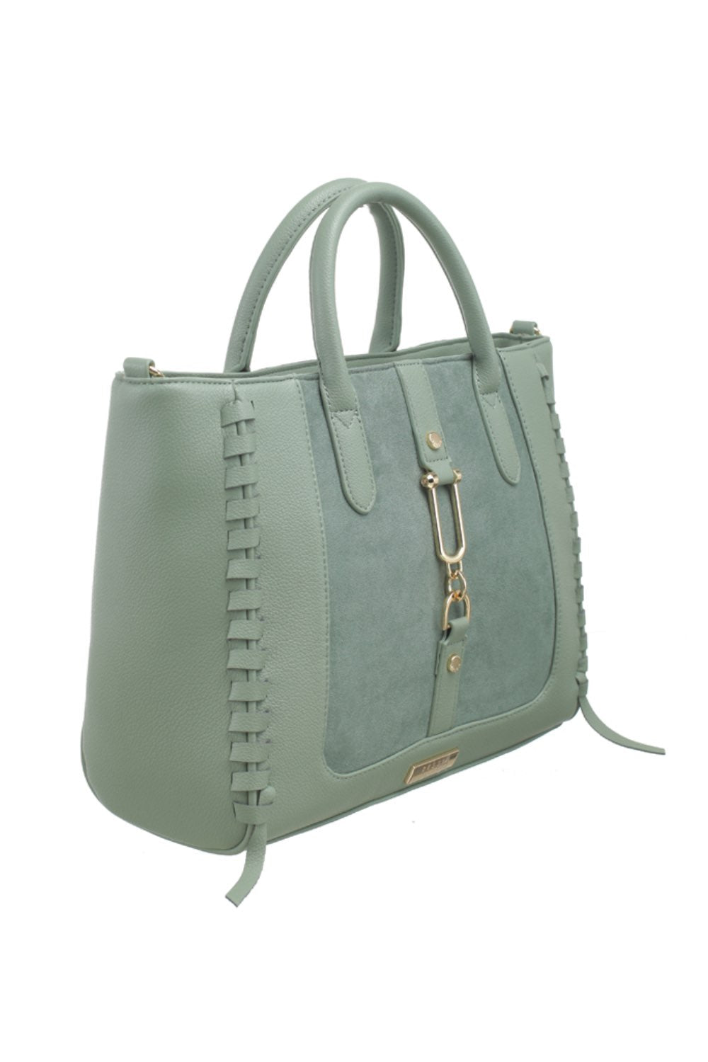 bessie-handbags-green-suede-front-panel-bag-BD6908-djv-boutique