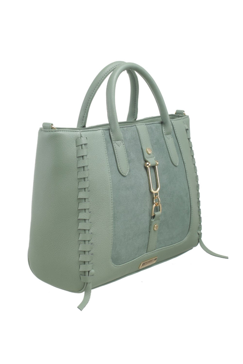 bessie-handbags-green-suede-front-panel-bag-BD6908-djv-boutique