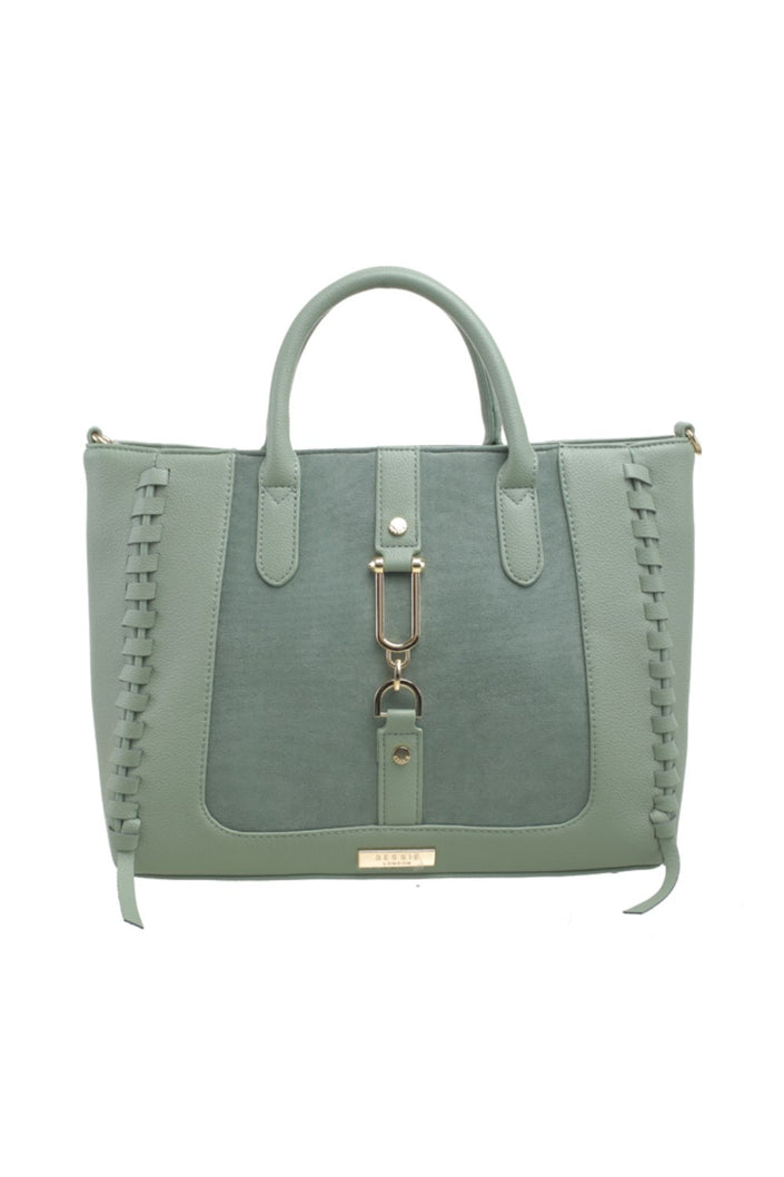 bessie-handbags-green-suede-front-panel-bag-BD6908-djv-boutique