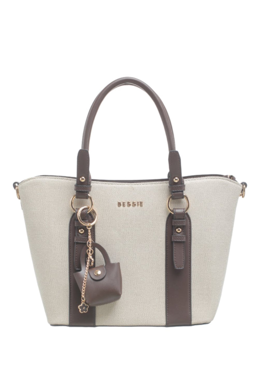 bessie-womens-handbag-contrast-trim-canvas-bag-BB6812-choc-brown-trim-djv-boutique