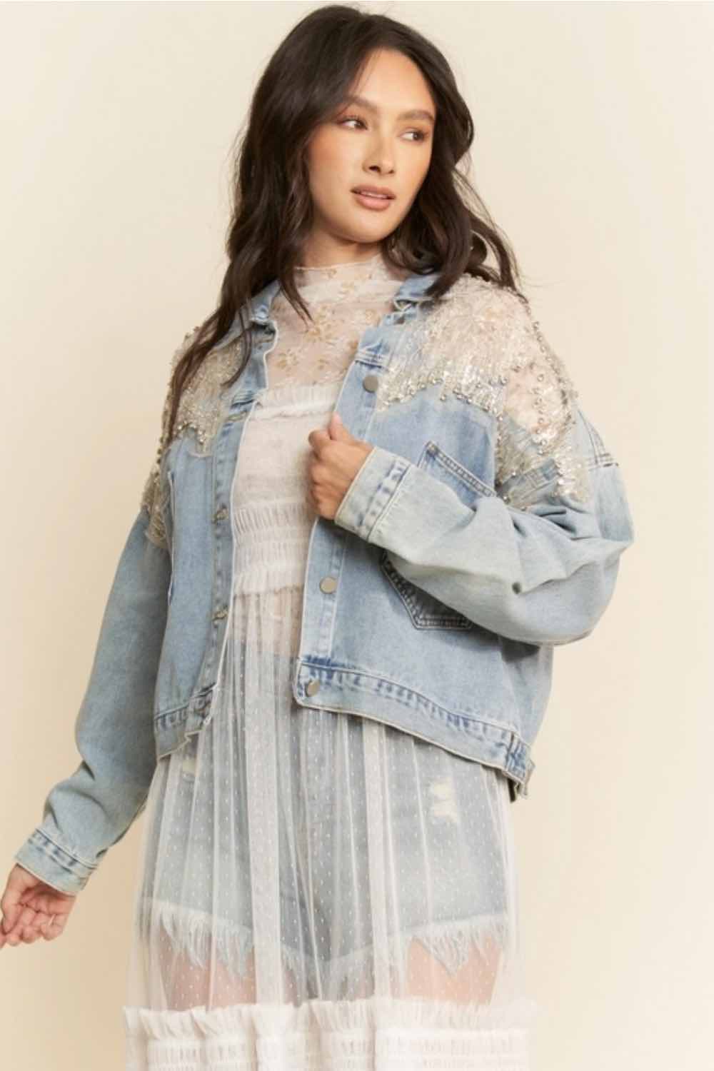 davi-and-dani-embellished-mesh-denim-jacket