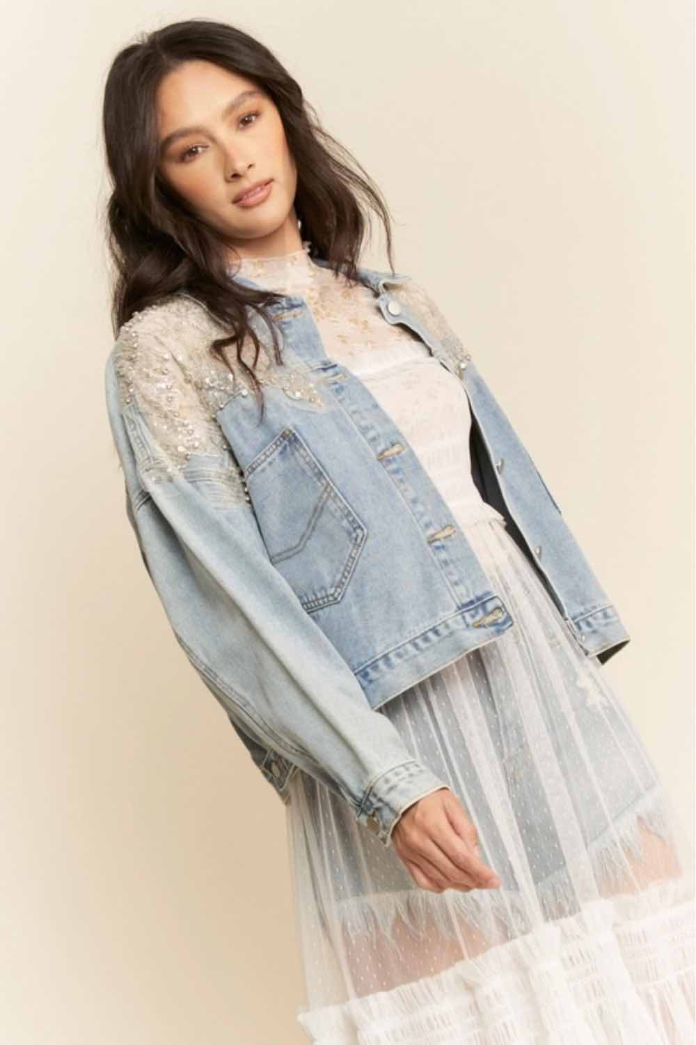 davi-and-dani-embellished-mesh-denim-jacket