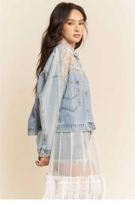 davi-and-dani-embellished-mesh-denim-jacket