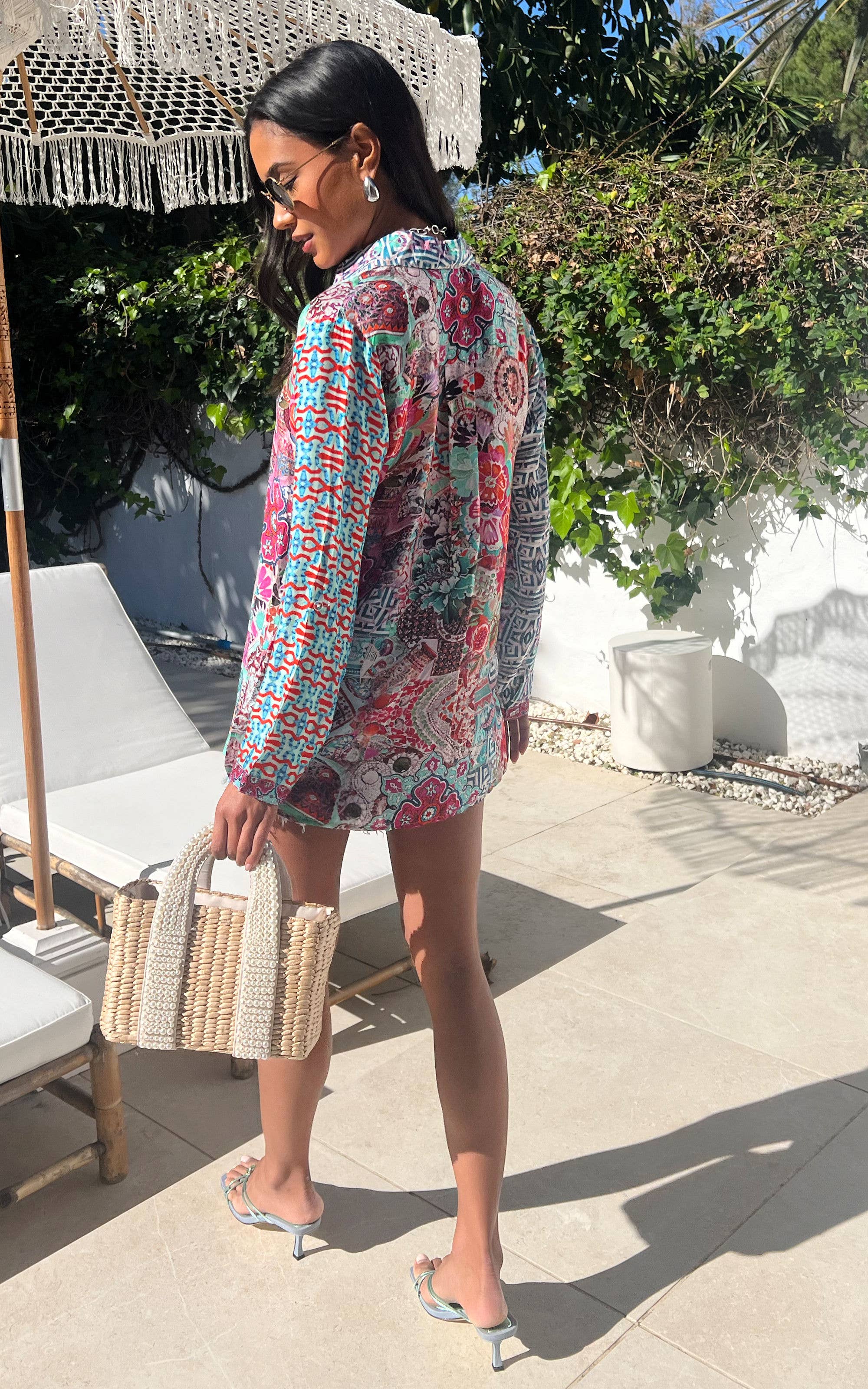 Angeleye Soft feel floral print shirt/blouse – pink