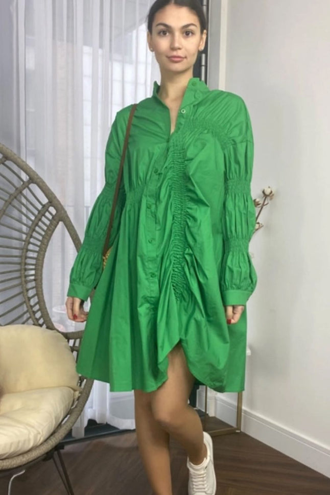 green-shirt-dress