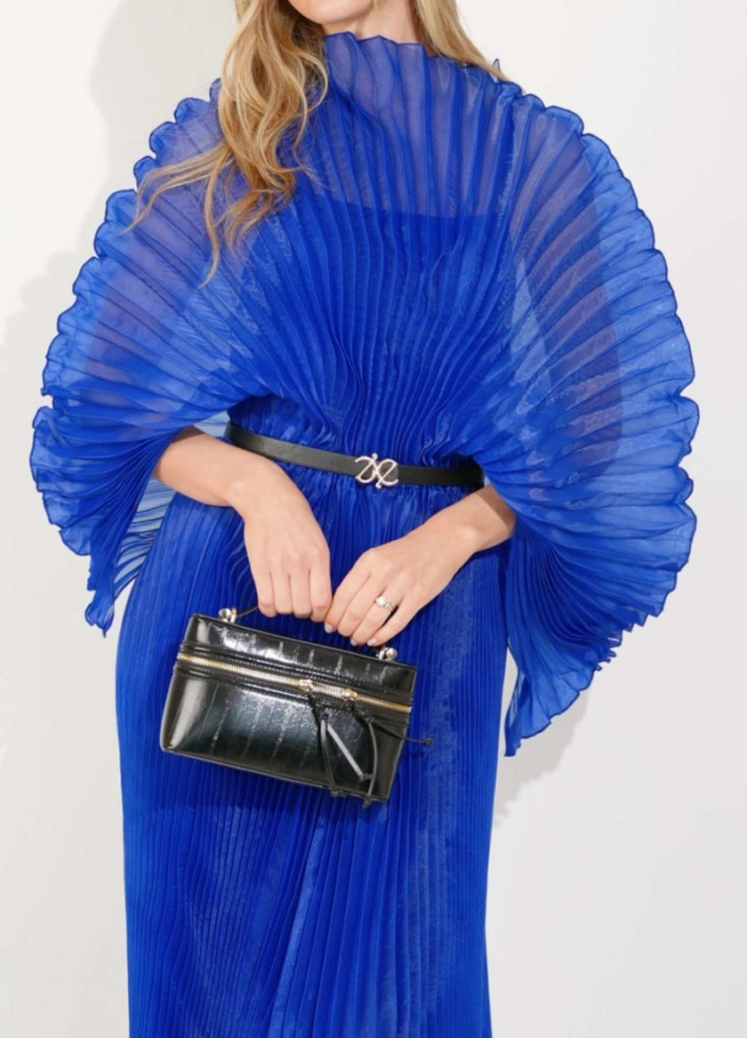 long-pleated-dress-cobalt-blue-with-pleated-cape-sleeve-djv-boutique