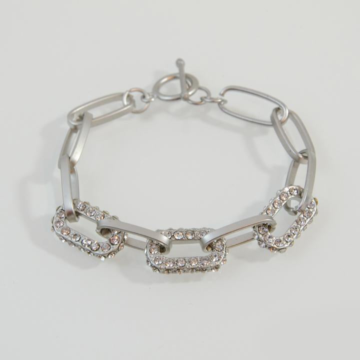 JA009H-SIL_Oval Chain & Crystal Bracelet with T-Bar_5_DJV_Boutique 