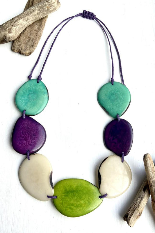 Lydia Miriam Long Lime Bead Tagua Necklace