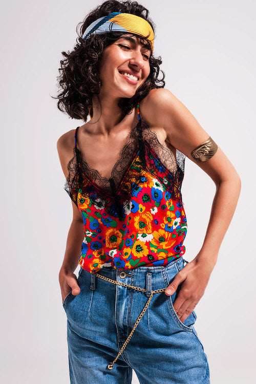 Q2 Bold Floral Print Cami_DJV_Boutique