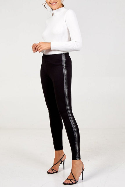 QED1248-Black-Side-Stripe-Leggings-DJV-Boutique